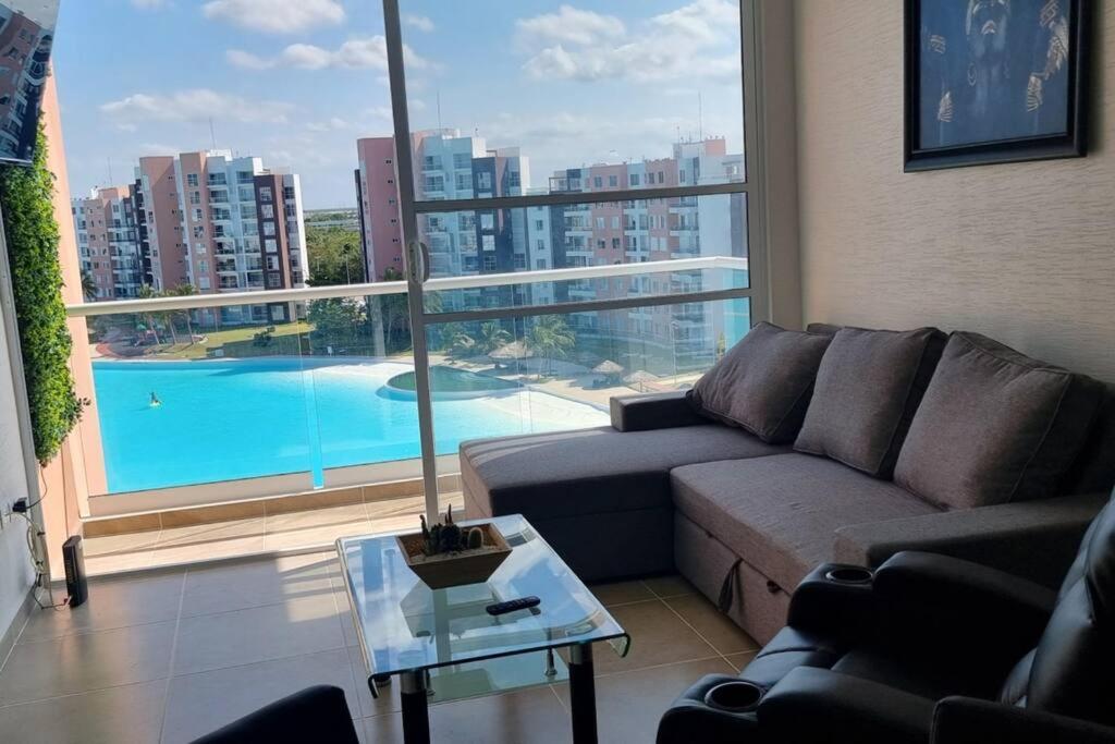 Departamento Con Laguna Artificial Cancún Esterno foto