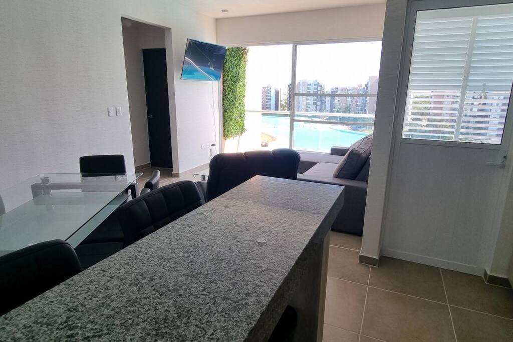 Departamento Con Laguna Artificial Cancún Esterno foto