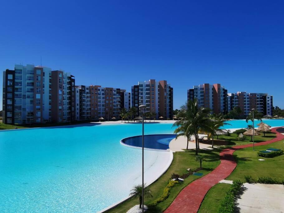 Departamento Con Laguna Artificial Cancún Esterno foto